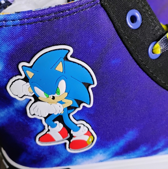 Sonic Big Boy's High Top Sneakers Size 6 Blue&Black Logo Print NWT - Picture 8 of 12